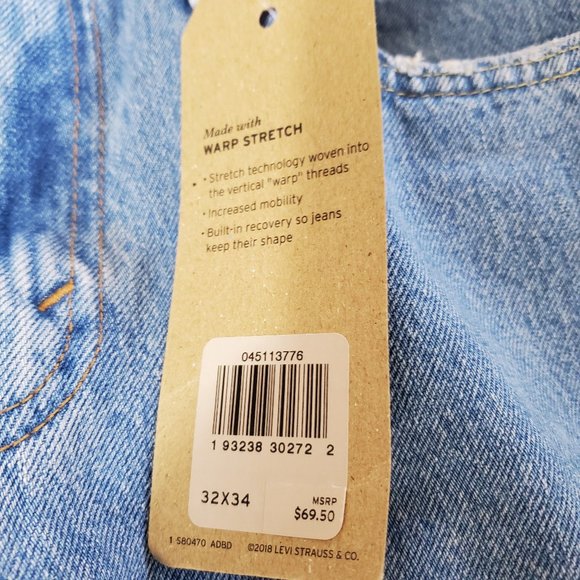 Levi's Men's 511 Slim Distressed Jeans 32W x 34 L - Picture 7 of 8